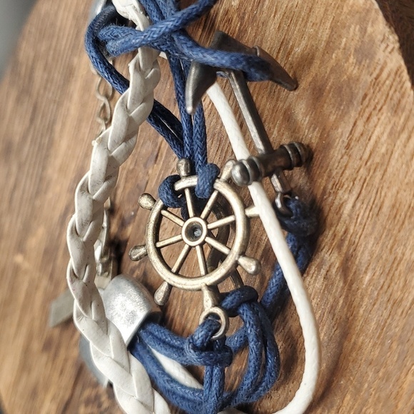 Anchors away sailor boat wheel bracelelet B1931 - Picture 2 of 2